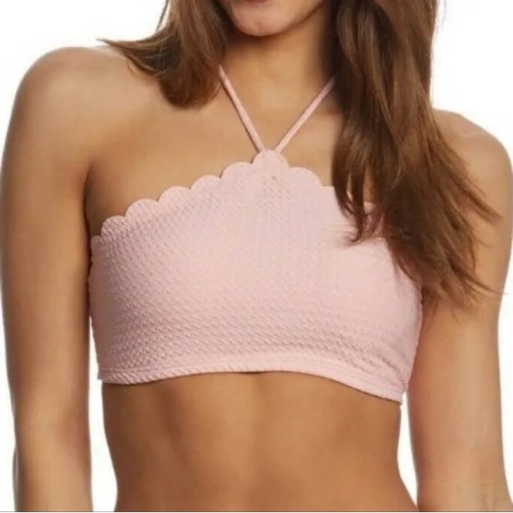 New! Kate Spade ♠️ Marina
Piccola ALOHA pink scalloped swim bikini top Size M